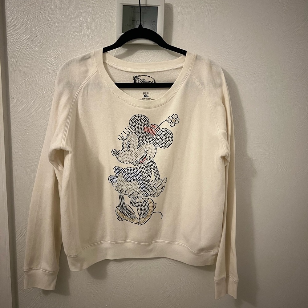 Cream Sweatshirt with Mickey Mouse Design